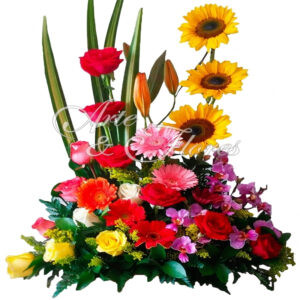 Arreglo Floral Girasoles, Rosas y Gerberas | Arte & Flores
