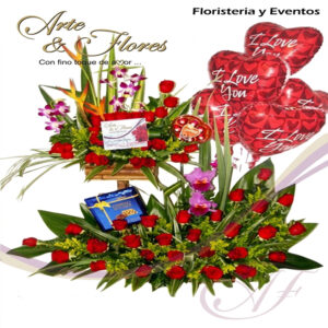 Arreglo Floral Premium y Chocolates | Arte & Flores Cali