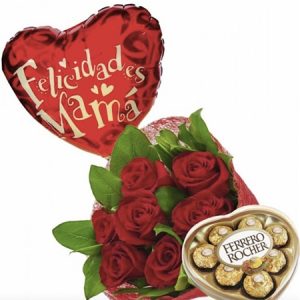 Bouquet de Rosas con Chocolates y Globo