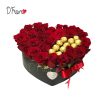 CAJA DE CORAZON ROSAS Y CHOCOLATES CALI