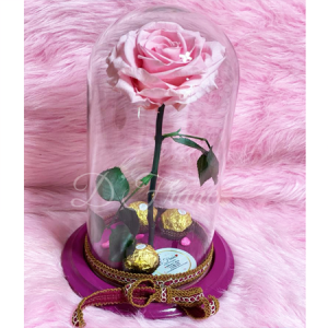 ROSA ETERNA CON CHOCOLATES FERRERO