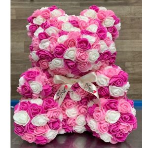 Oso de rosas Cali Rosado y blanco