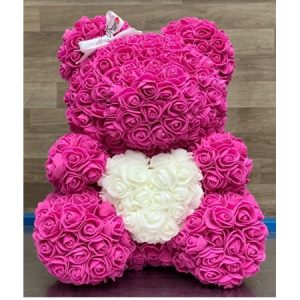Oso de rosas corazón
