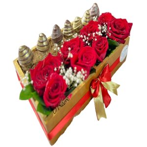 Fresas con chocolate y rosas Cali
