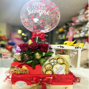 Rosas con chocolates Cali
