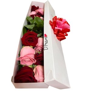 Caja de rosas bicolor Cali