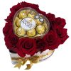 Corazon de rosas con ferrero