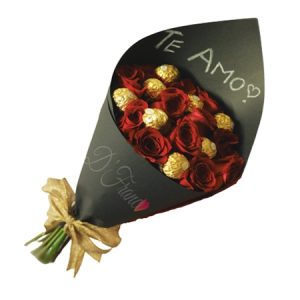 Bouquet de rosas con chocolates Cali