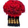 Caja gaveta de rosas y ferreros