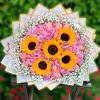 Bouquet de girasoles y rositas cali