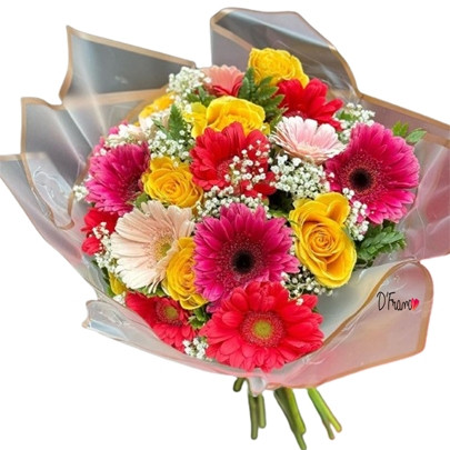 Bouquet de rosas y gerberas Cali