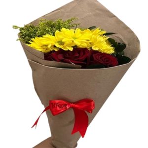 Bouquet Margaritas Y Rosas Lindo