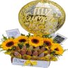 Caja de girasoles y fresas con chocolates Cali