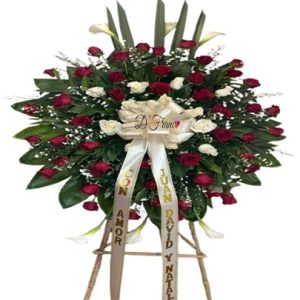 Corona funebre rosas rojas