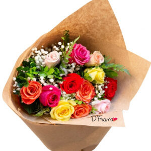 Ramo de Rosas Multicolor Rustico Cali | Arte y Flores