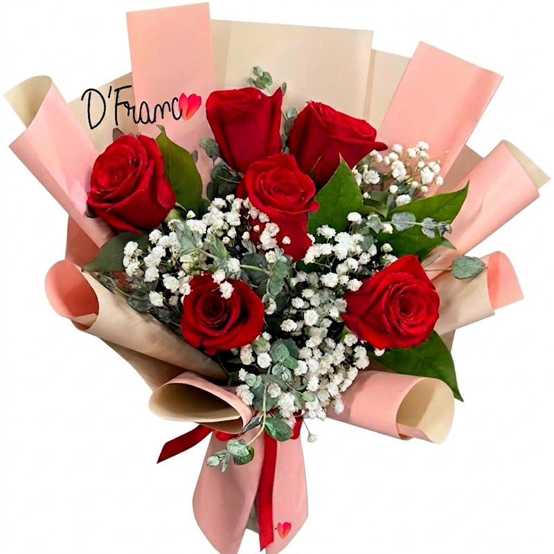 Ramo de 6 Rosas Rojas de Lujo en Cali | Arte y Flores