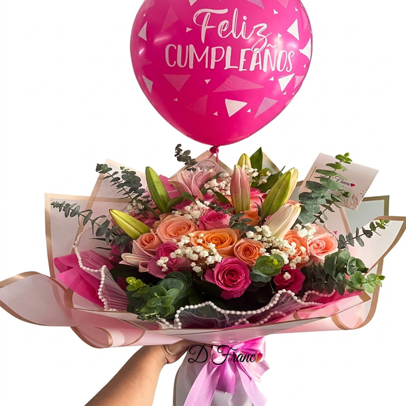 Bouquet de Lirios y Rosas