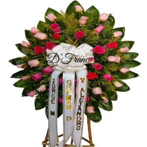 Corona Fúnebre de Rosas Rosadas Cali | Arte y Flores