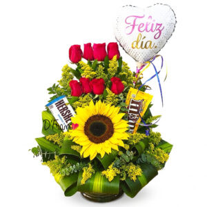 Arreglo Floral con dulces